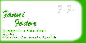 fanni fodor business card